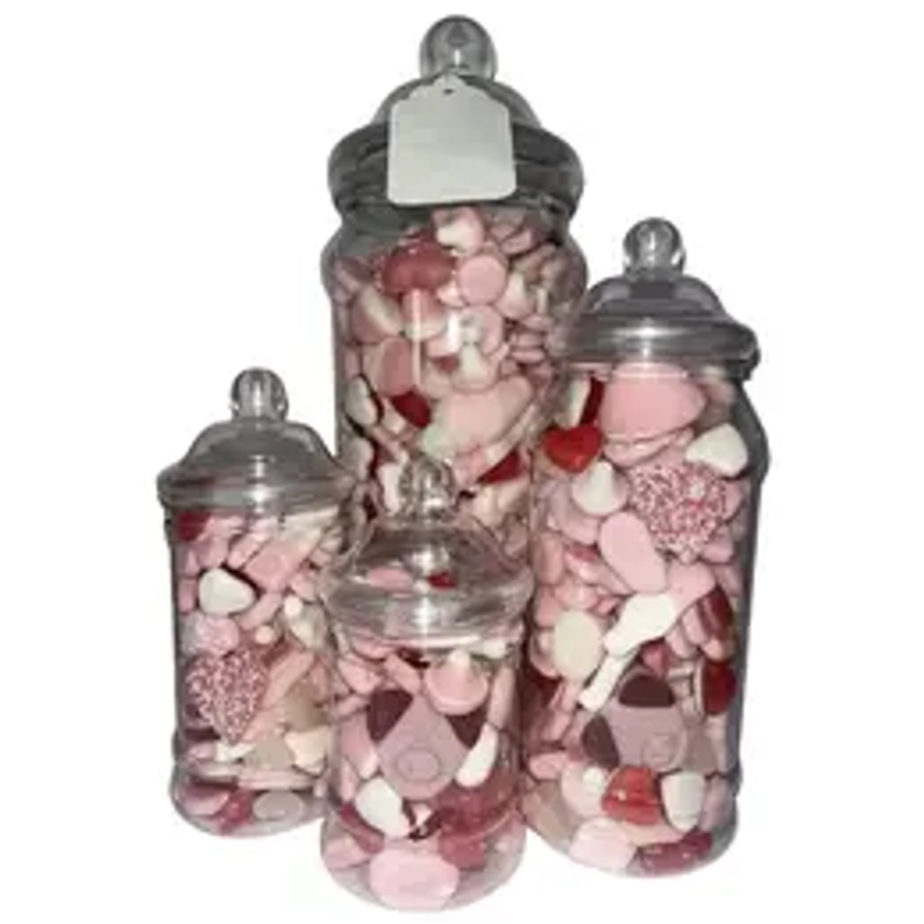 Filled Pink Pick N Mix Sweet Candy Buffet Victorian Jar Gift Personalised