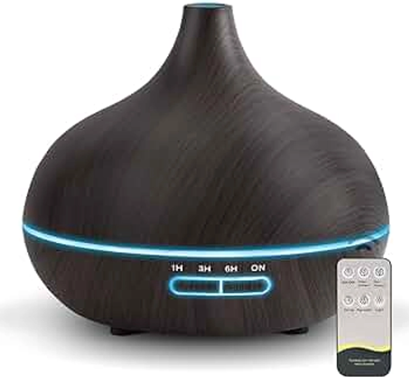 Diffusers for Essential Oils Large Room, 550ml Essential Oil Diffusers with Remote Control, Ultrasonic Oil Diffuser with Timer, 7 Colors Light for Bedroom