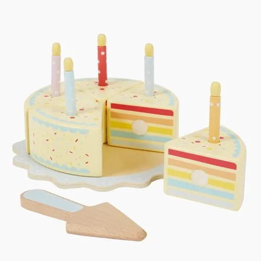 Wooden Rainbow Birthday Cake