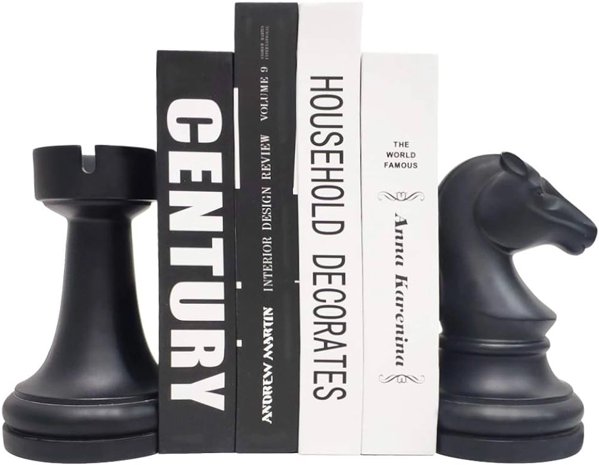 Chess Bookends, Universal Economy Decorative Bookends, Heavy Book Ends Supports for Books, 7x7x4 inches, Black,1Pair/2Piece (Chess Piece Bookends): Buy Online at Best Price in UAE - Amazon.ae