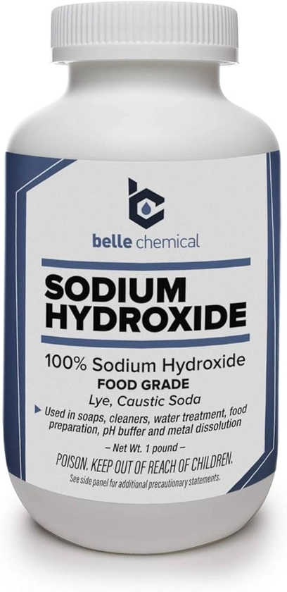 Sodium Hydroxide - Pure - Food Grade (Caustic Soda, Lye) (1 Pound Jar)