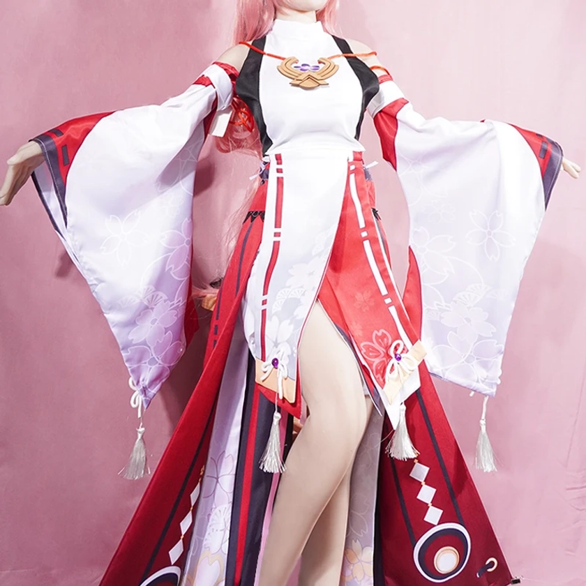 Yae Ko Impact Cosplay Costume pour femme, uniforme, perruque, anime, style chinois, Halloween, jeu