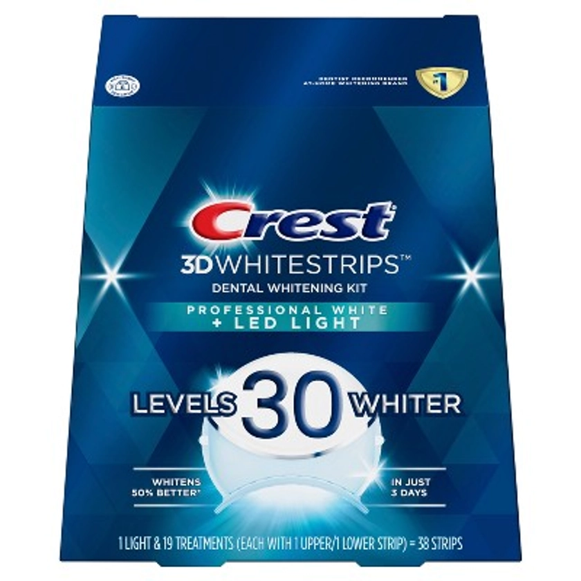 Crest 3D Whitestrips Professional White with Light Teeth Whitening Kit, 7 Treatments