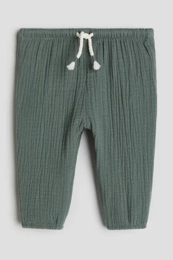 Pantalon double tissage à taille élastique