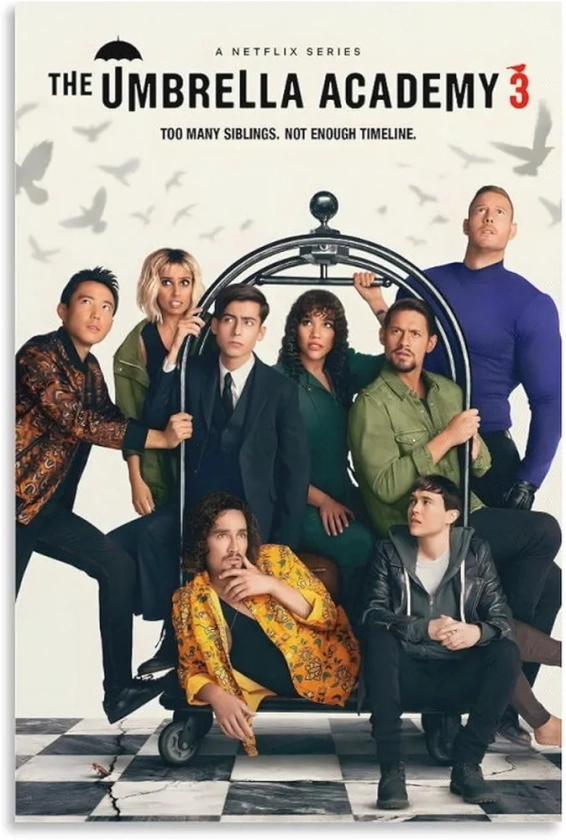 UNBIT The Umbrella Academy TV Drama Poster (3) Poster Decorative Painting Canvas Wall Art Living Room Posters Bedroom Painting 08x12inch(20x30cm)