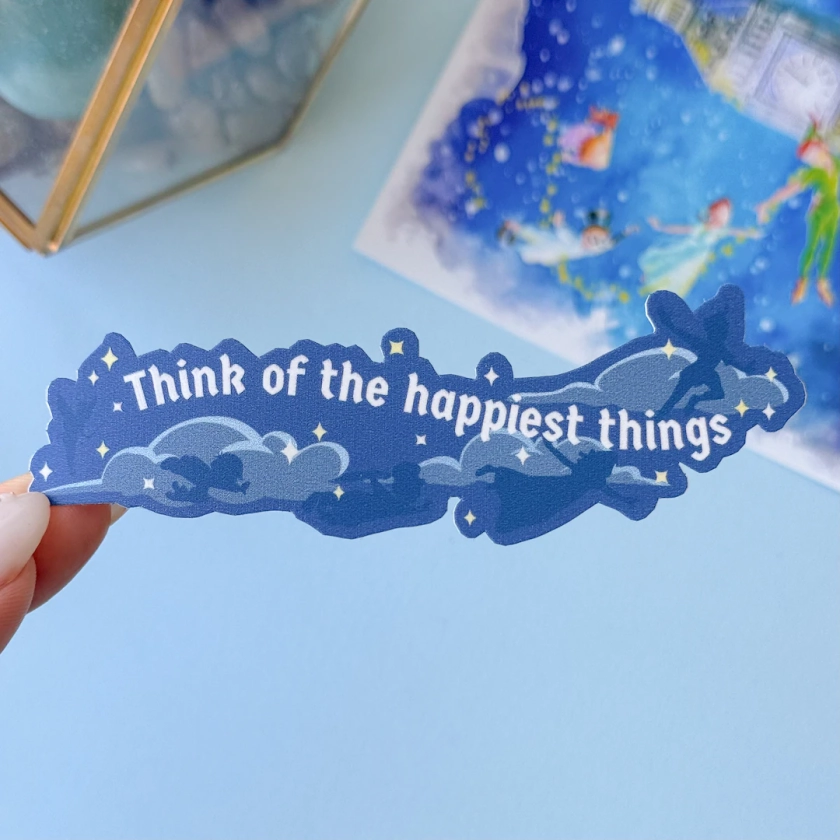 Flying to Neverland / Think Of The Happiest Things Peter Pan  Disney Laptop Stickers/Mickey Vinyl Decals Journal Planner bottle sticker