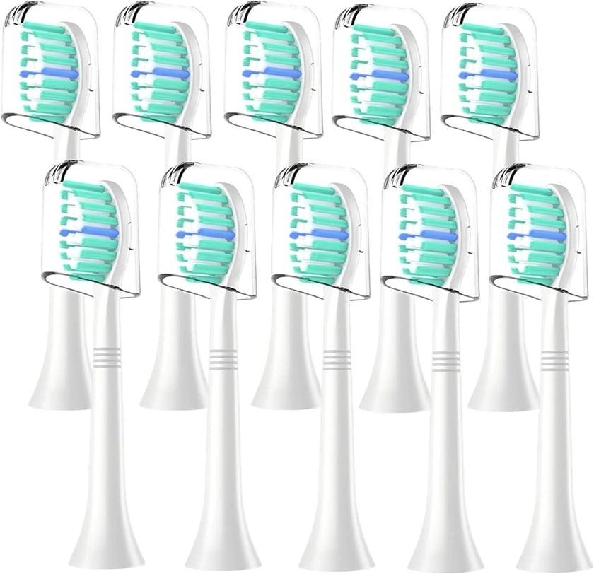 WEQNNM Têtes de Brosse à dents de Rechange Compatibles avec Philips brosse à dents,10 Têtes de Brosse Professionnelles