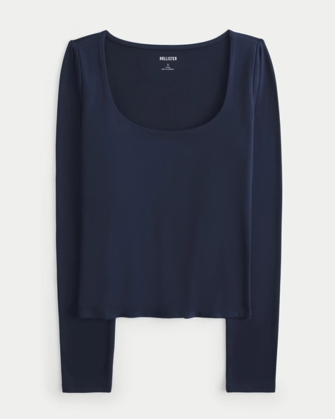 Women's Soft Stretch Seamless Fabric Scoop Top | Women's Tops | HollisterCo.com