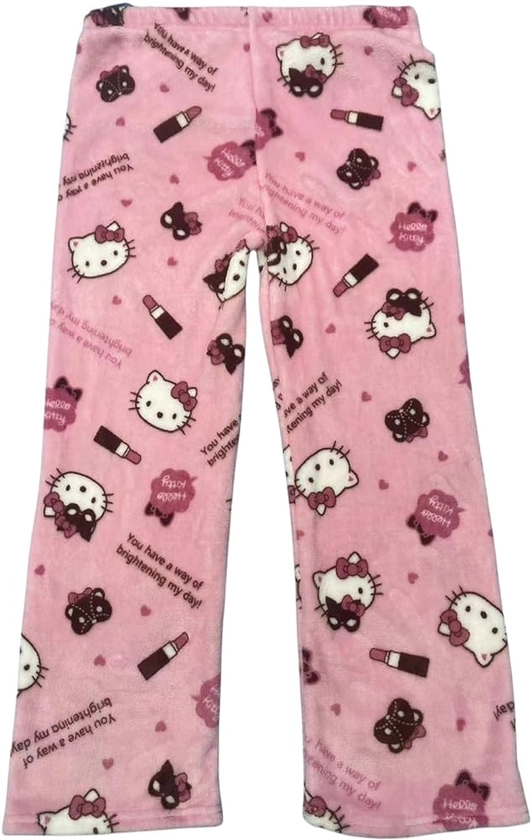 Kunsecsh Christmas Pajama Pants for Women Girls Kawaii Flannel Comfy Sleepwear Pj Bottoms