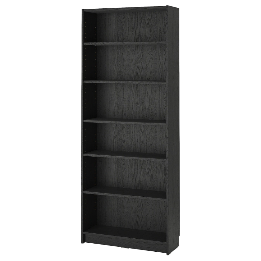 BILLY bibliothèque, noir motif chêne, 80x28x202 cm - IKEA