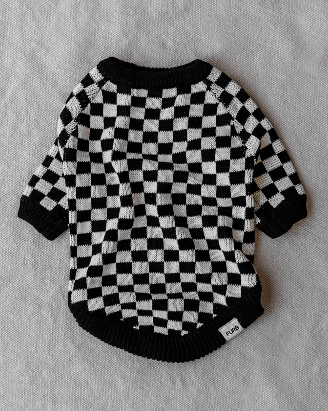 Arlo Black Check Dog Sweater