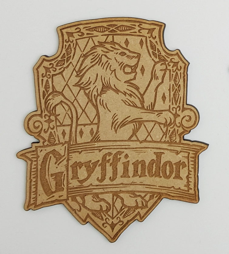 Wooden MDF Gryffindor Harry Potter Hogwarts Badge Shape Decoration Craft 100mm