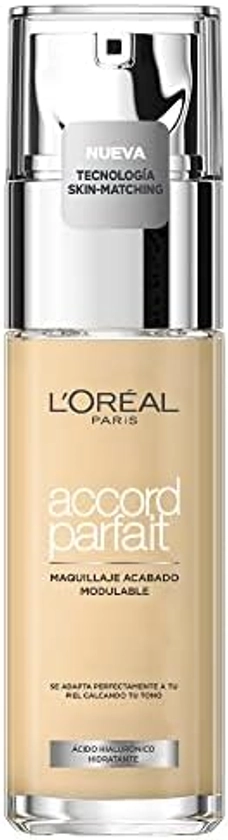 L'Oreal Paris True Match Liquid Foundation, Skincare Infused with Hyaluronic Acid, SPF 17, Available in 40 Shades, 1N Ivory, 30 ml