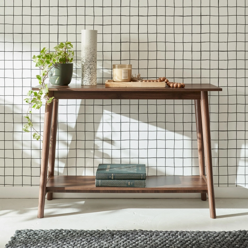 Console scandinave déco bois de noyer | sweeek