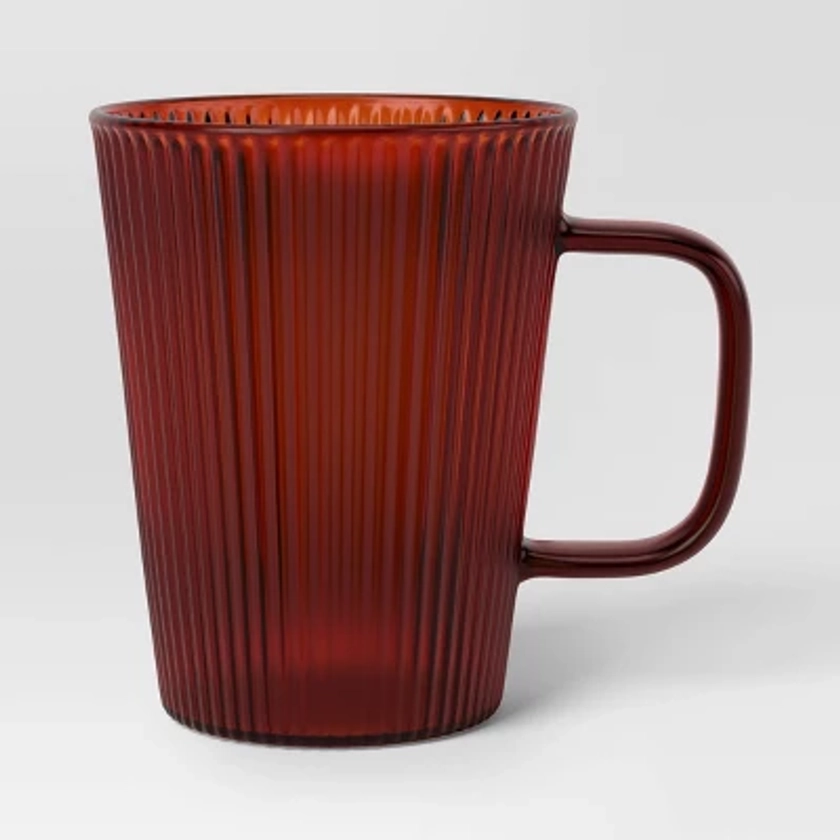 14.3oz Colored Glass Mug Brown - Threshold™