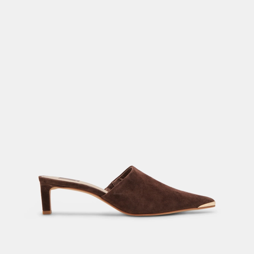 LEXY HEELS DK BROWN SUEDE