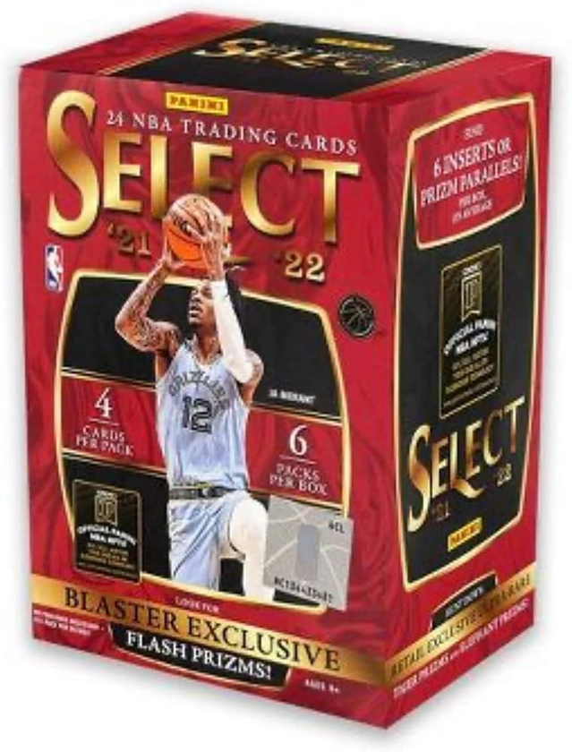 Amazon.com: 2021-2022 Panini Select Basketball Trading Card Blaster Box - 24 Basketball Cards per Box - 6 Inserts OR PRIZM PARALLELLS PER Box!! : Sports & Outdoors