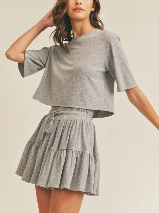Comfy Crop Tops and Mini Skirt Set