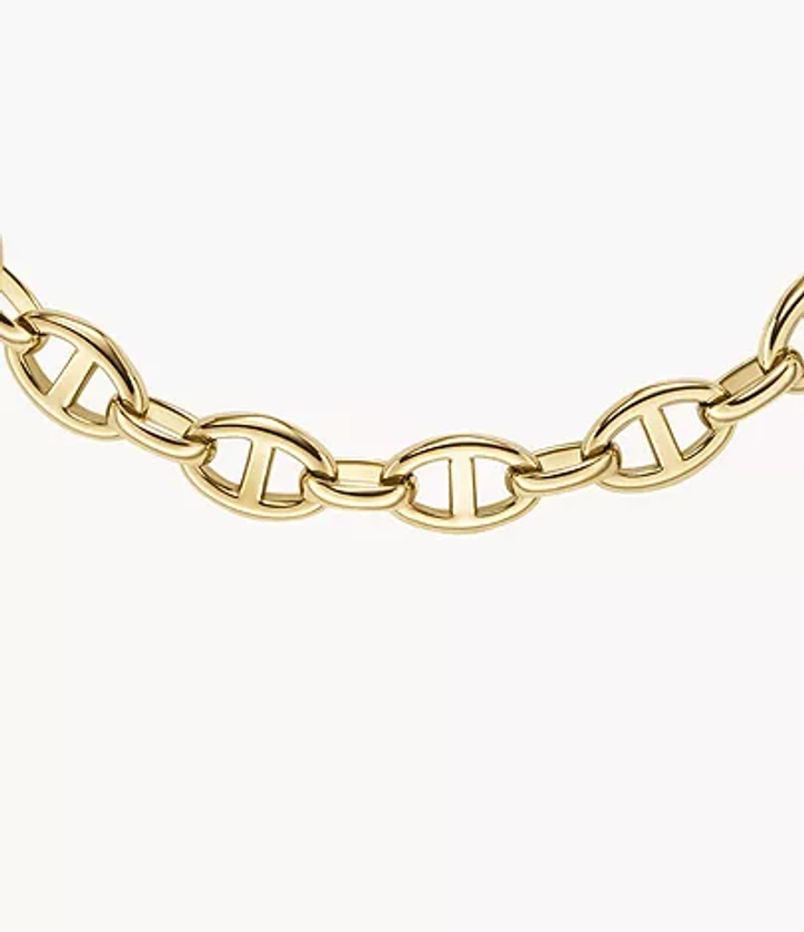 Heritage D-Link Gold-Tone Stainless Steel Anchor Chain Necklace