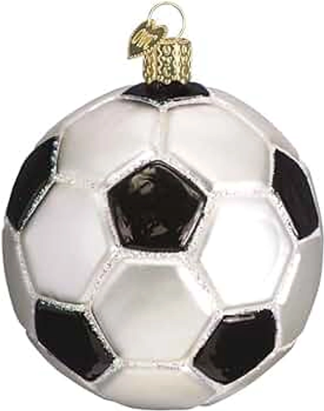 Old World Christmas 2020 Christmas Ornament Soccer Ball Glass Blown Ornament for Christmas Tree