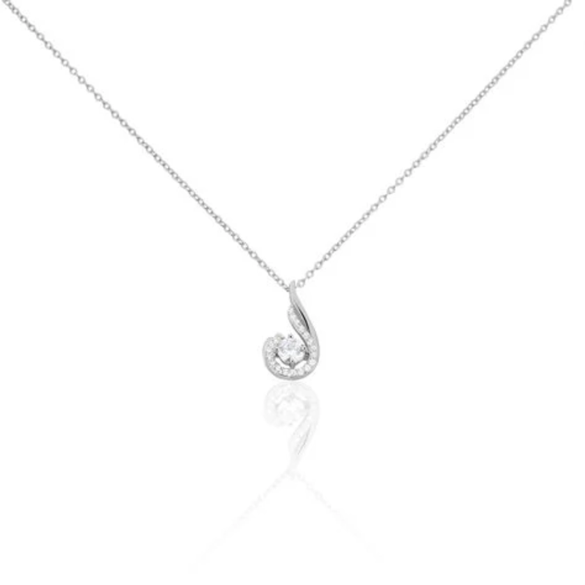 Collier Indian Drop Argent Blanc Oxyde De Zirconium