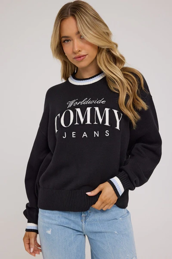 Tommy Jeans Varsity Sweater Black XXS