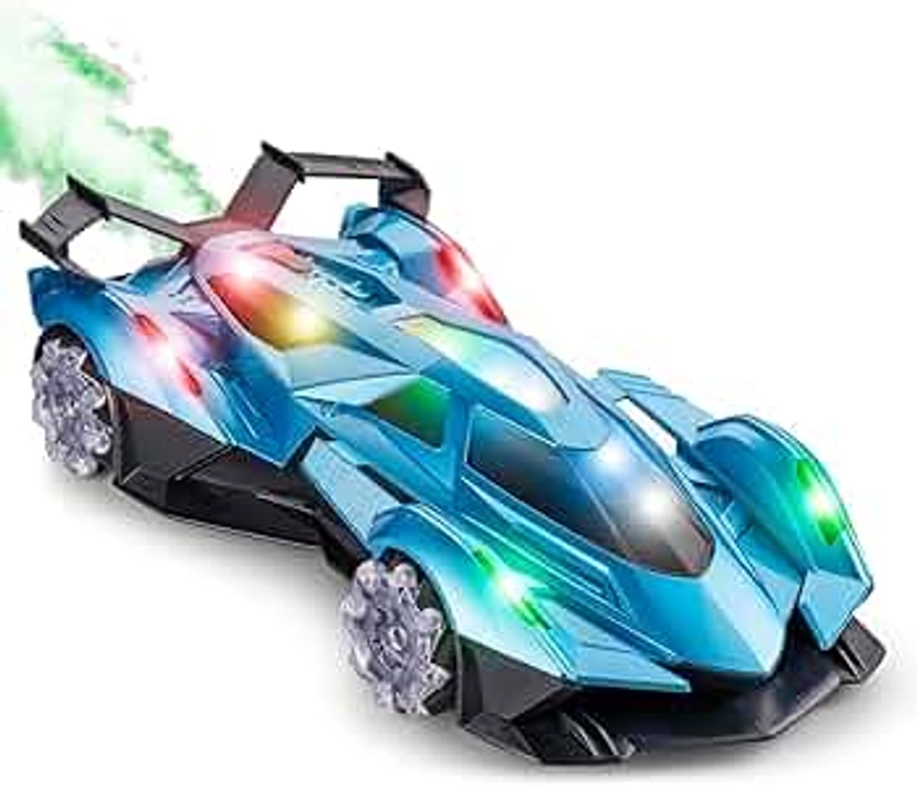 SASBSC Lambo Remote Control Car for Boys 4-7 8-12 Drift Rc Car with 360° Rotation, Spray, Music & Lights 1:12 Rechargeable Rc Car Toys 10-12km/h Sport Race Toy Car Gifts for Kids (Blue)