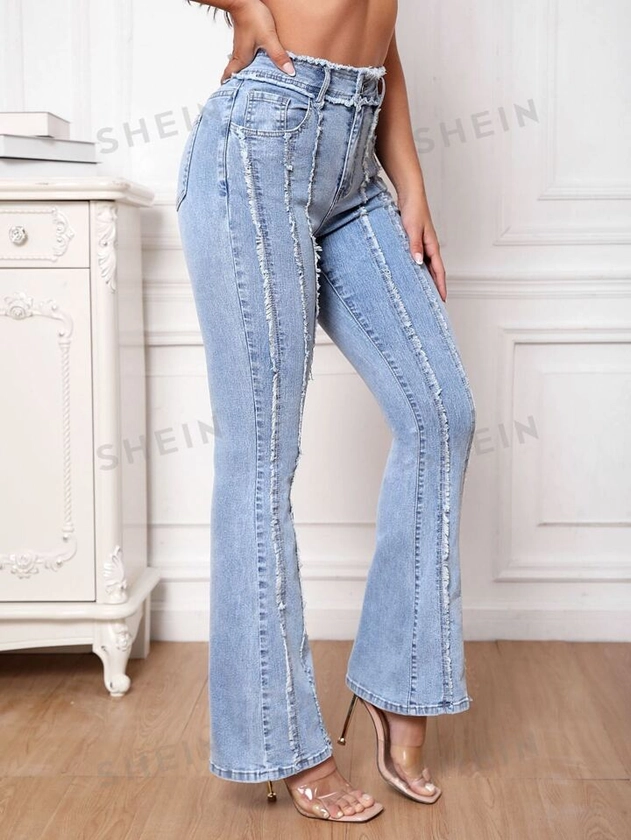 SHEIN Tall Ripped Straight Leg Jeans