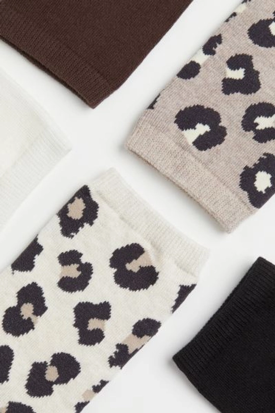 Chaussettes, 7 paires - Beige clair/blanc/noir - FEMME | H&M FR