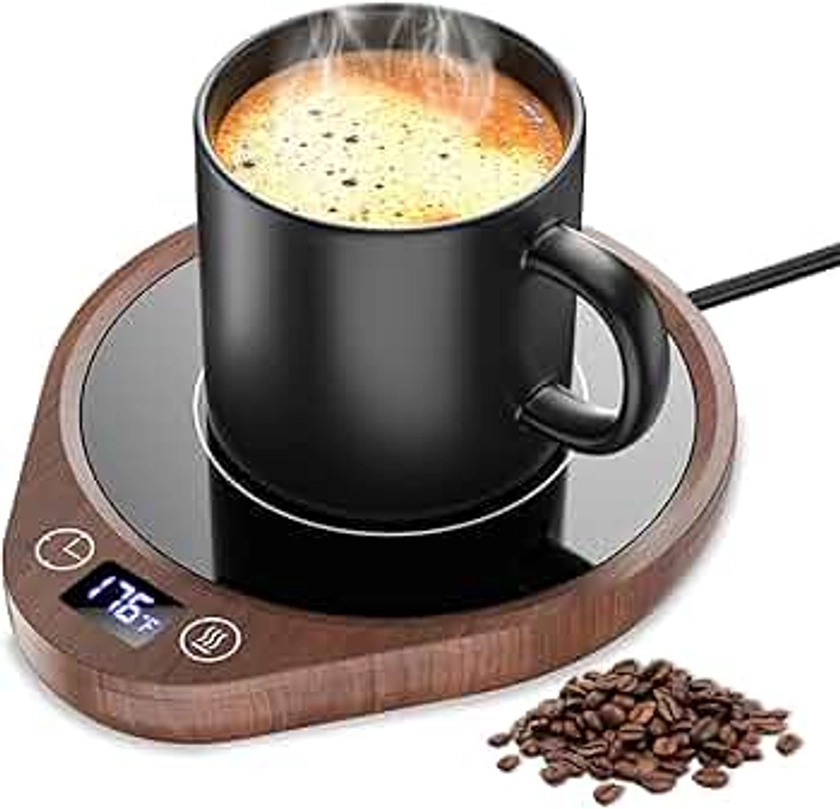 MQUPIN Chauffe-tasse à café, chauffe-tasse pour bureau avec arrêt automatique 4 heures, chauffe-tasse à café intelligent avec 3 contrôles de température (54,4 °C/65,6 °C/80 °C), chauffe-bougies, café,