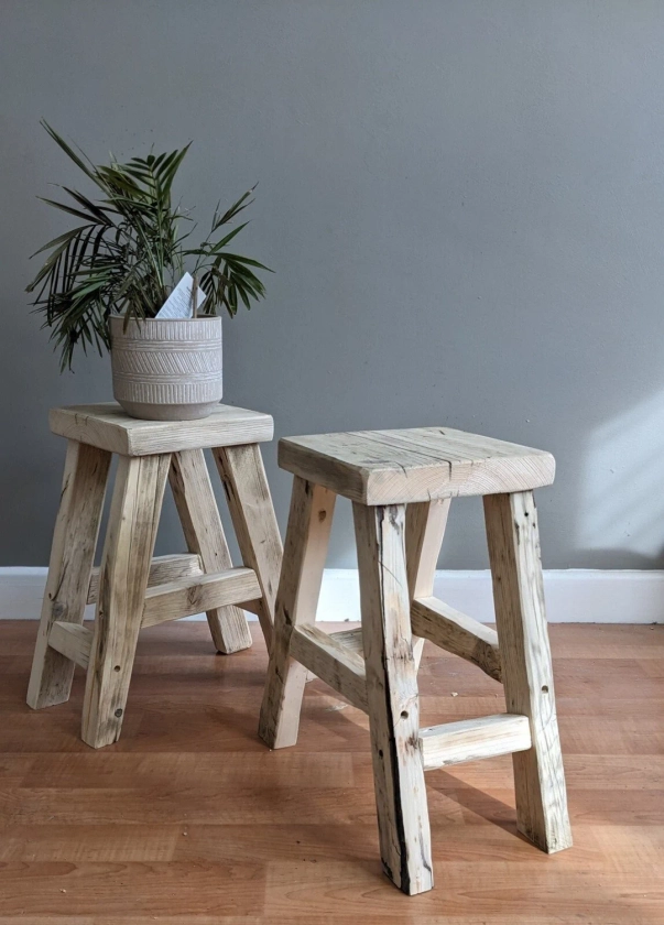 Wooden Stool - Etsy UK