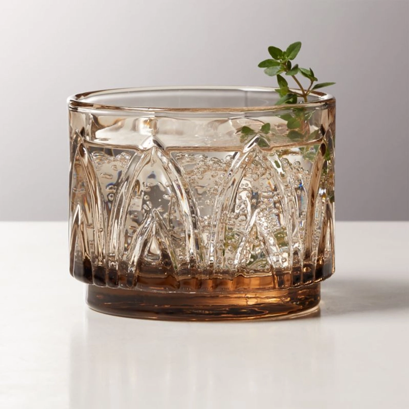 Buchanan Smoked Stacking Double Old-Fashioned Glass + Reviews | CB2