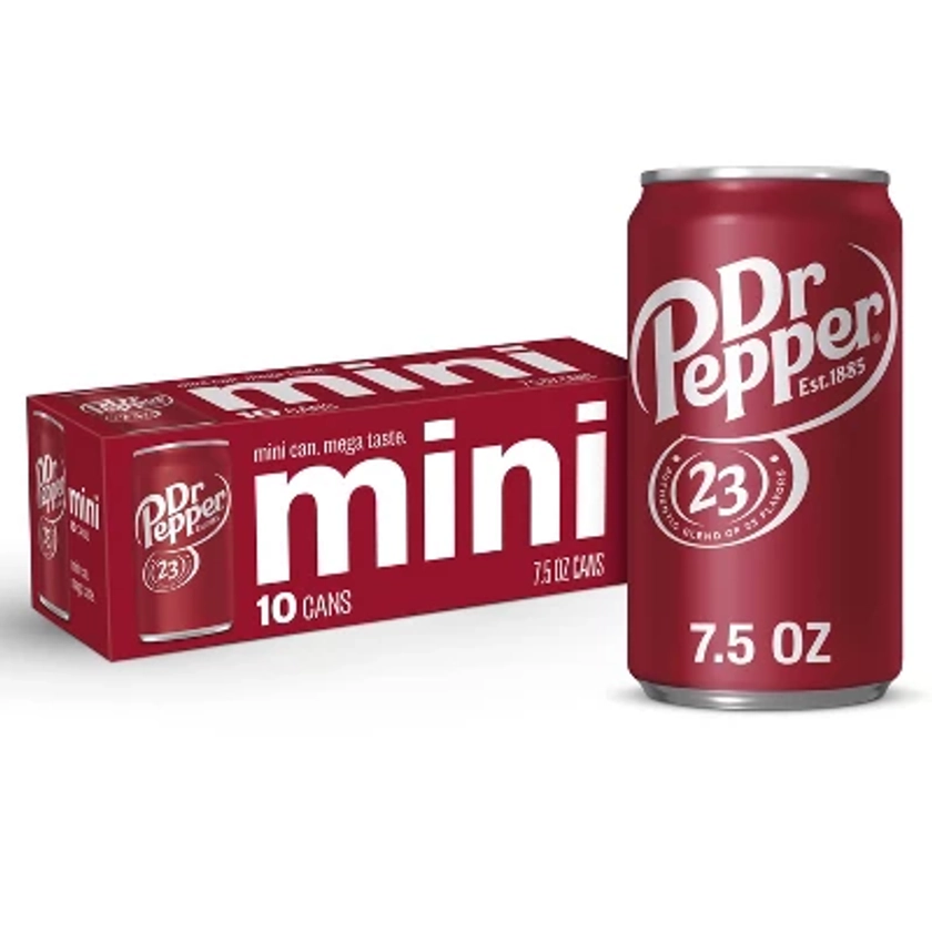 Dr Pepper Soda - 10pk/7.5 fl oz Mini Cans