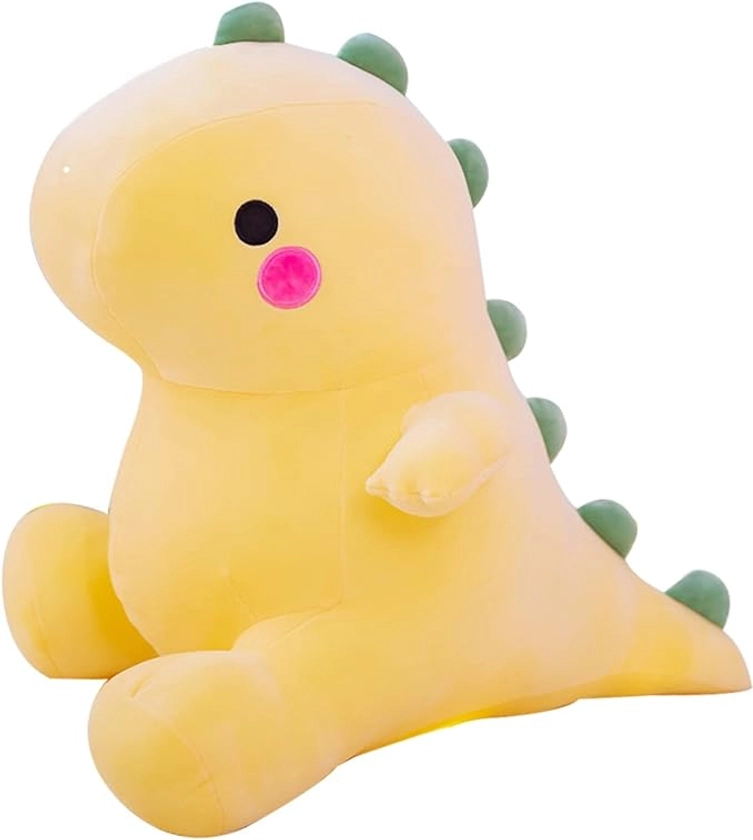 Plush Dinosaur Toy - 8in Stuffed Animal for Kids, Cute & Soft Dino Doll Gift (Yellow)