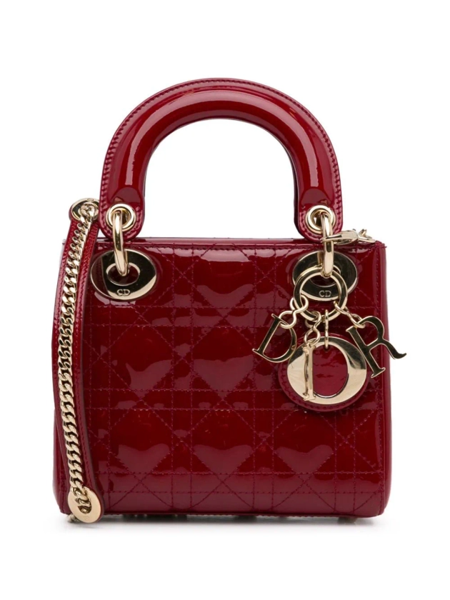 2019 Mini Patent Cannage Lady Dior satchel