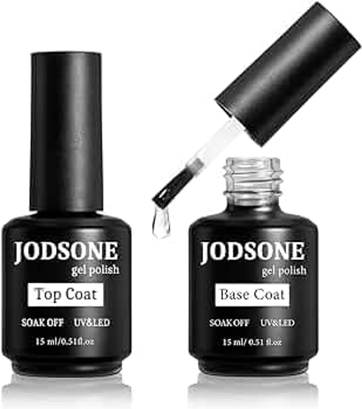 JODSONE 2 Bottles of Top Coat Base Coat Gel Polish Set Bright Surface At Home DIY Nail Salon Girl Gift