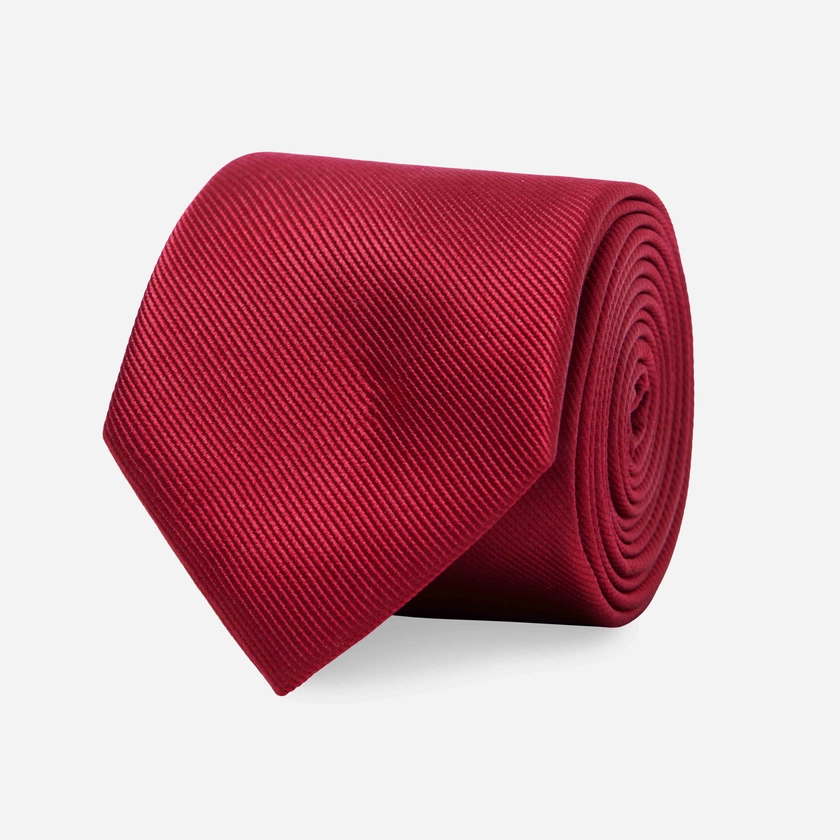 Grosgrain Solid Cranberry Tie | Silk Ties | Tie Bar