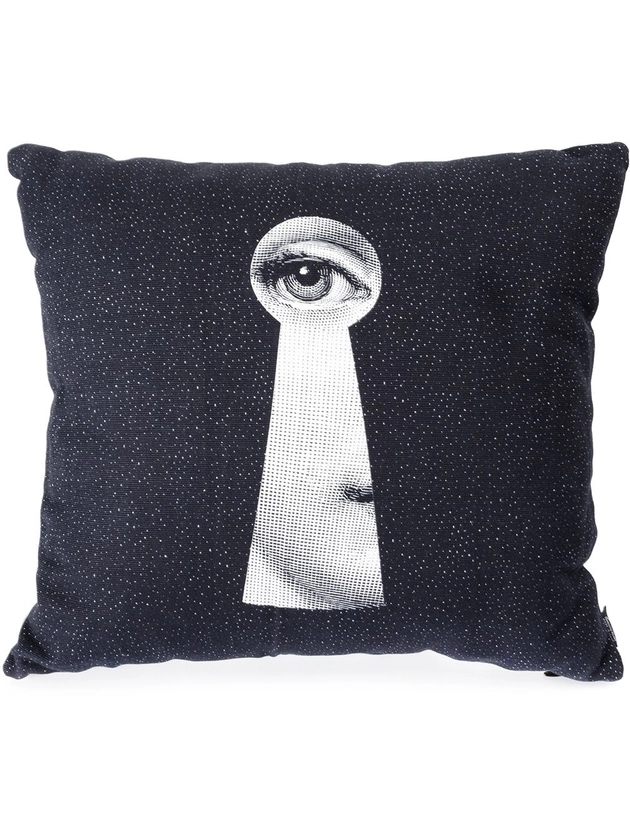 Fornasetti Chiave e Serratura graphic-print Cushion | White | FARFETCH