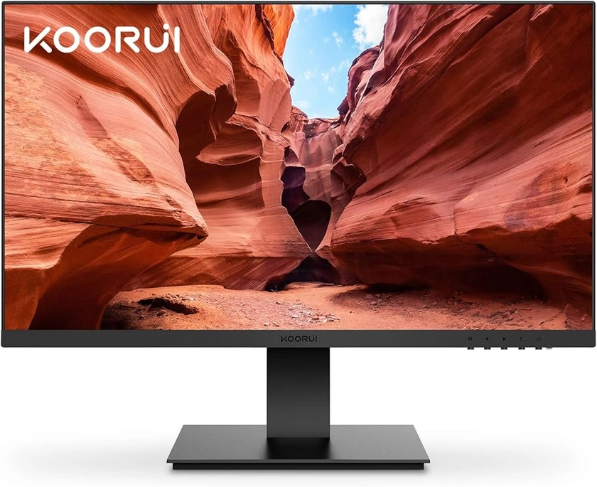 KOORUI 24 Inch FHD Monitor, Ultra-slim Bezels, 75Hz, VA Display, 5ms, Low Blue Light, 75 x 75 mm VESA Mountable, Adjustable Tilt, Black (1920 x 1080, HDMI/VGA)