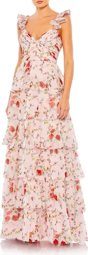 Mac Duggal Floral Print Tiered Empire Gown | Nordstrom