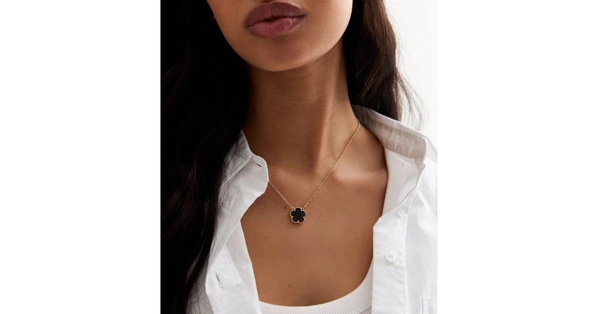 Black Clover Fine Chain Necklace | New Look