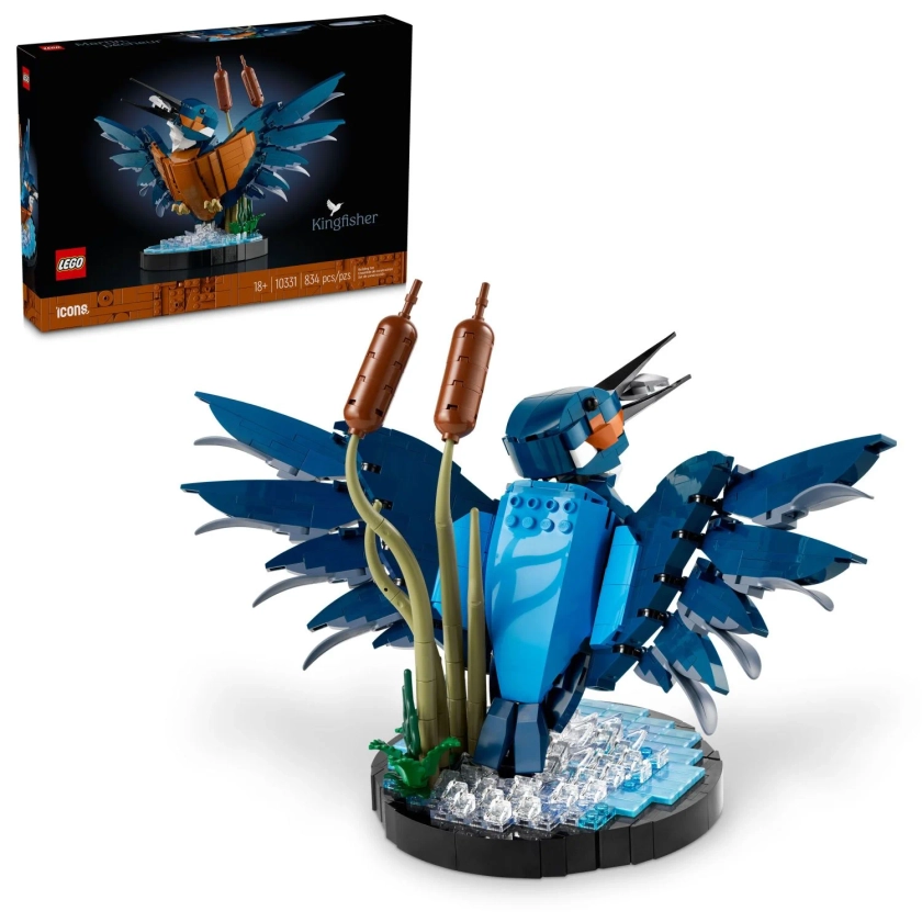 LEGO Icons Kingfisher Bird Model, Creative Set for Adults to Build and Display, Relaxing Project for Bird Enthusiasts, Ideal for Home and Office Décor, Gift for Bird Lovers, 10331