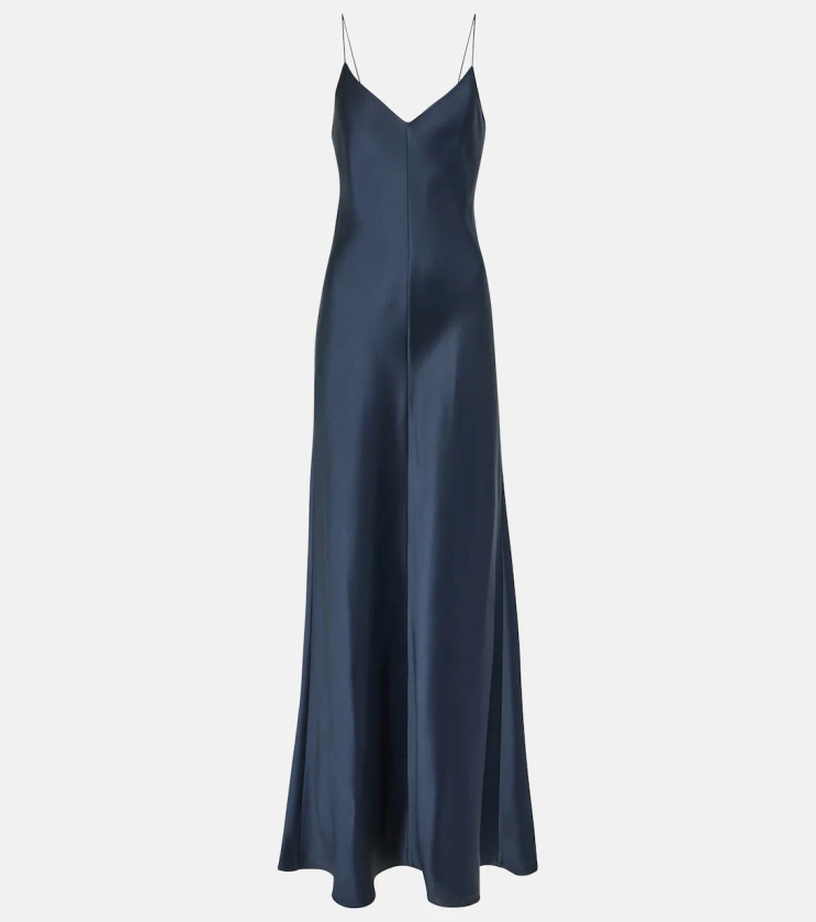 Guinevere silk satin slip dress in blue - The Row | Mytheresa