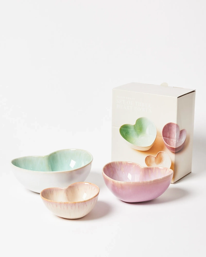 Amara Ceramic Heart Bowls Set of Three