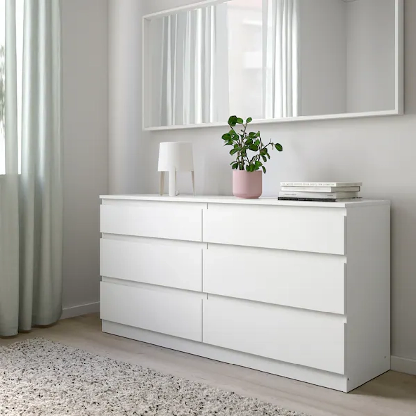 KULLEN Commode 6 tiroirs, blanc, 140x72 cm - IKEA