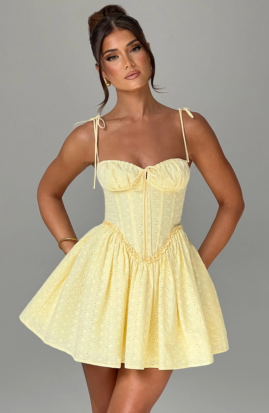 Phoebe Mini Dress - Lemon