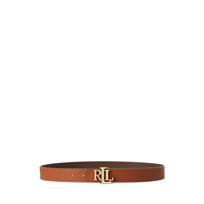 Ceinture réversible en cuir à logo pour Women | Ralph Lauren® FR