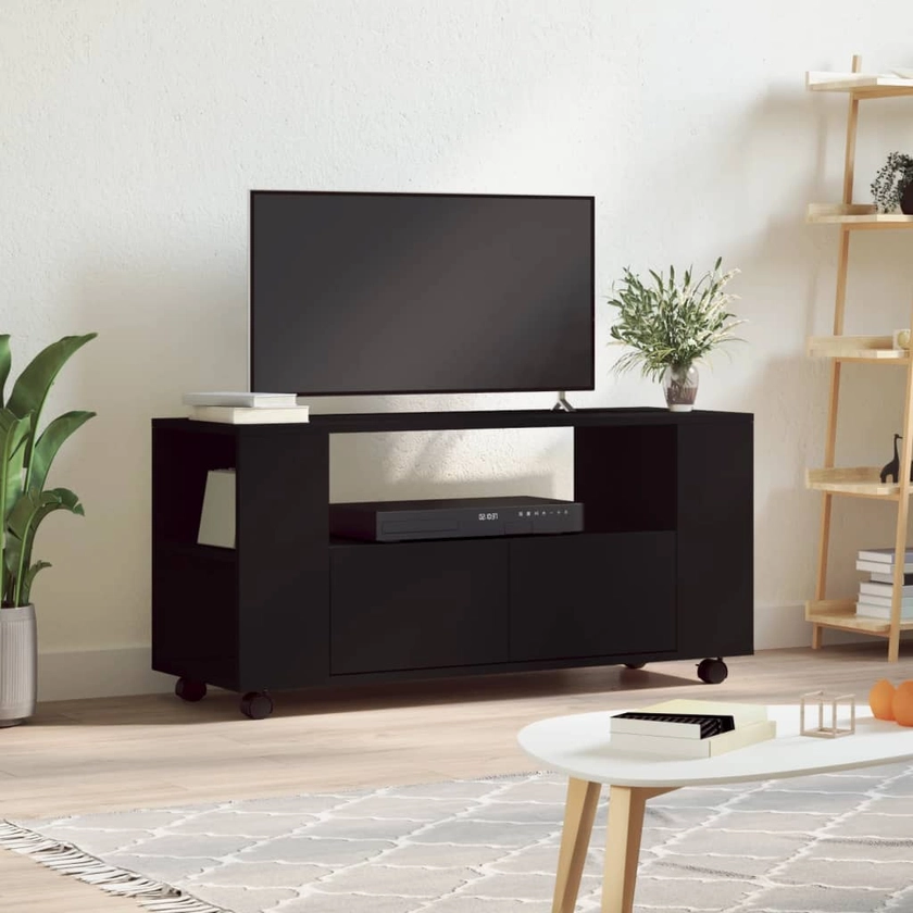 vidaXL TV skříňka černá 102 x 34,5 x 43 cm kompozitní dřevo - ZyraXL.cz - Užijte si kvalitnější život za nižší náklady