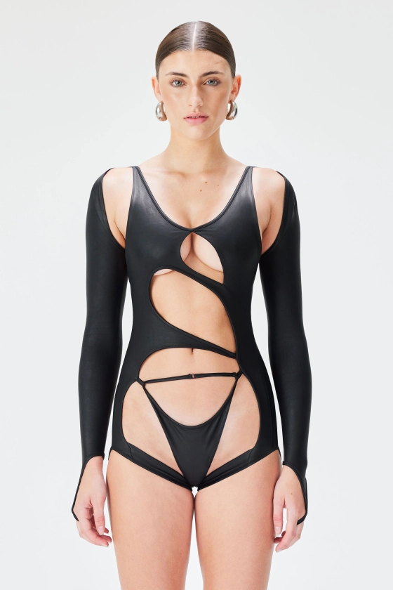 Nixy Bodysuit - Black Leather – Iamnotbasic