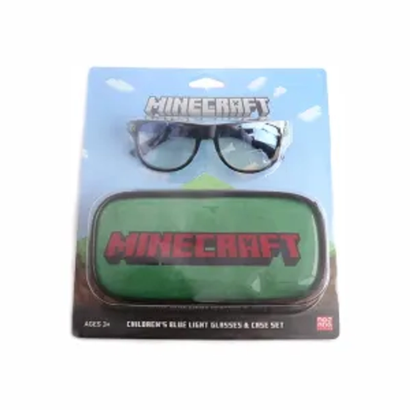 Minecraft License Blue Light Glasses and Case Set